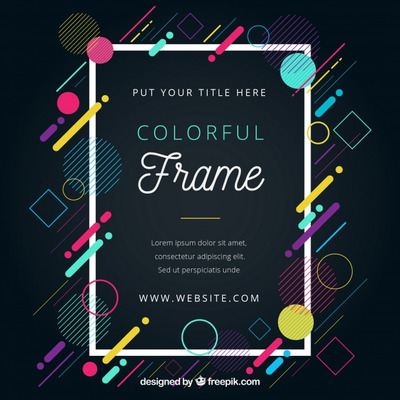 孟菲斯风格的彩色抽象框架设计背景