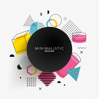 孟菲斯风格的彩色抽象几何框架背景