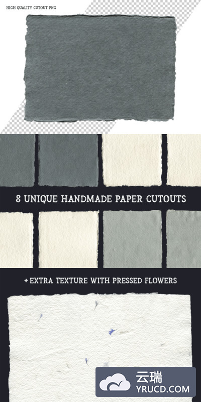 手工撕纸效果的背景纹理材质素材下载（PNG）