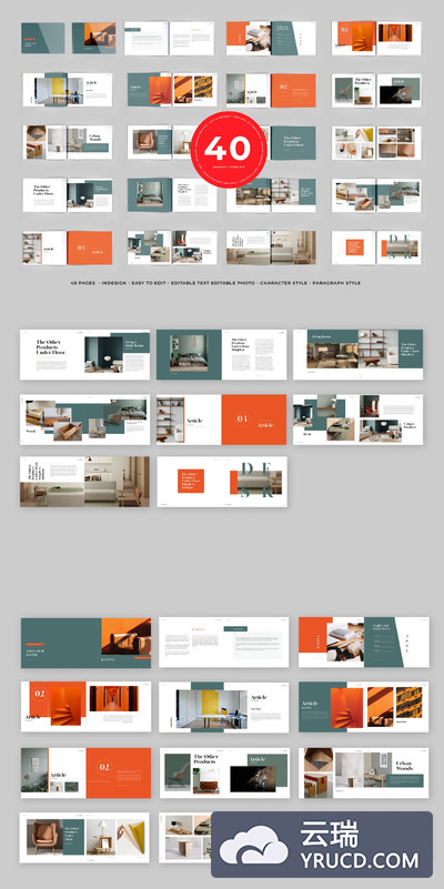 时尚高端专业的高品质产品目录手册画册宣传册房地产楼书杂志设计模板-indd