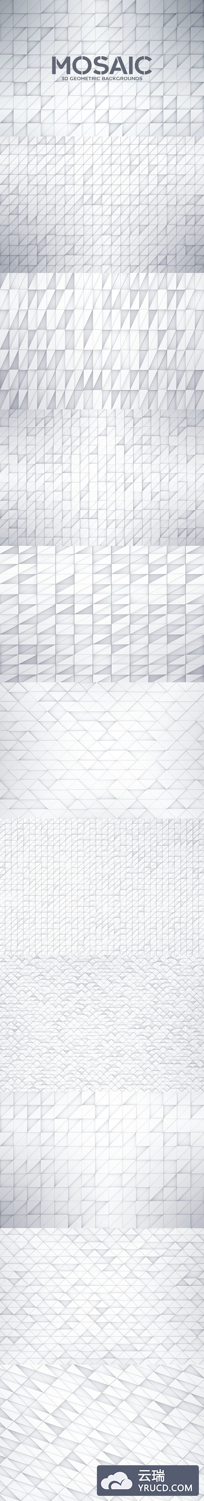 时尚高端3D立体抽象几何马赛克背景底纹纹理集合（JPG，PNG）