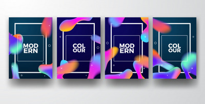 丰富多彩的现代渐变海报模板