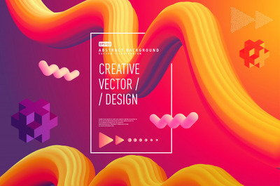 抽象3D流体形状海报设计背景