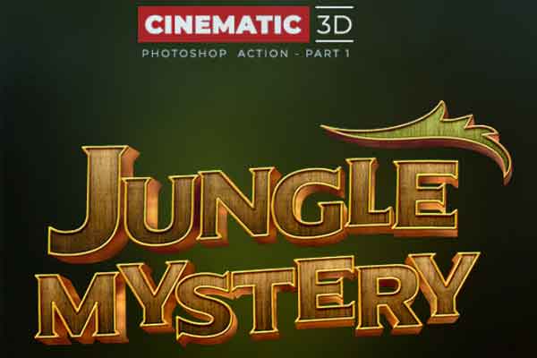 3D金边文字电影效果ps动作