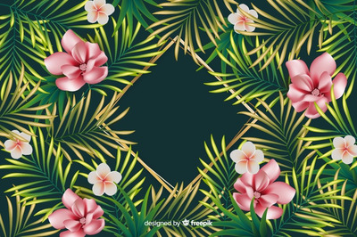 大自然中逼真的花卉背景