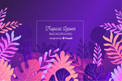 手绘热带树叶插画背景