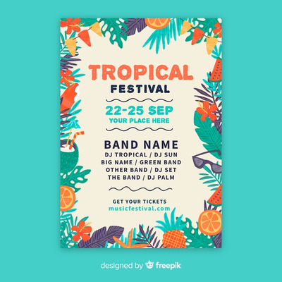 手绘音乐节海报设计模板