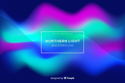 多彩的北极光抽象渐变设计背景