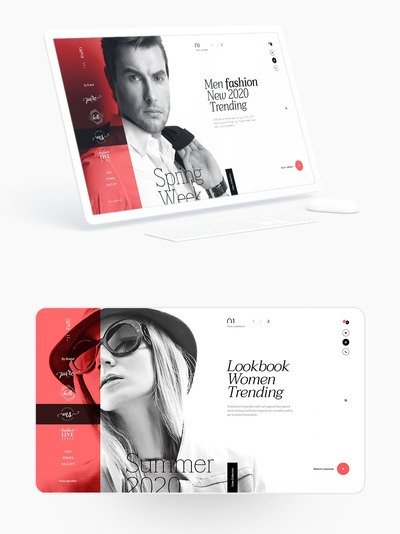 时尚的大图着陆页模板下载（XD,PSD）