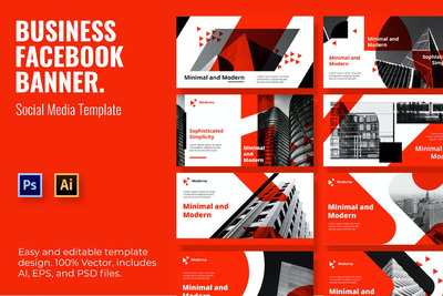 时尚高端简约新孟菲斯风格的banner海报着陆页插画设计模板-AI、PSD