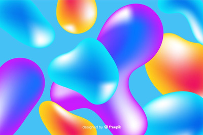 彩色3D渐变液体形状的背景