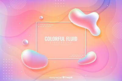 丰富多彩的3D流体形状背景