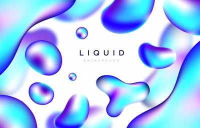 蓝色液体形状的抽象背景