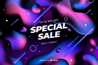 抽象流体形状特别销售背景