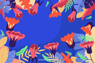 五彩缤纷的异国情调花卉插画