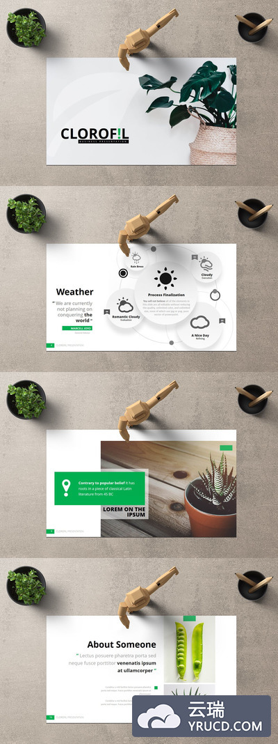 绿色创意风格PPT模板下载（PPTX）