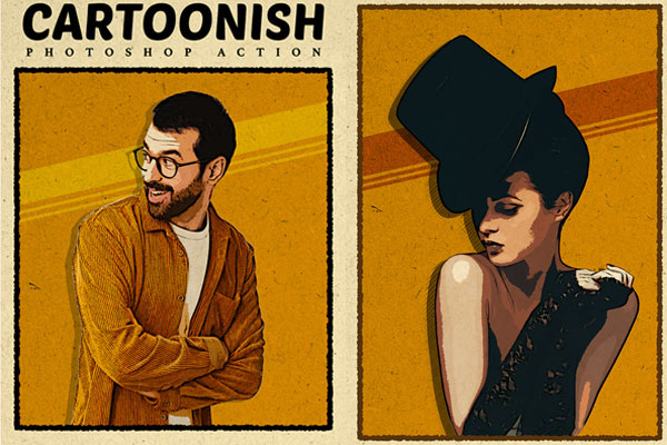 现代卡通漫画海报效果ps照片后期处理动作