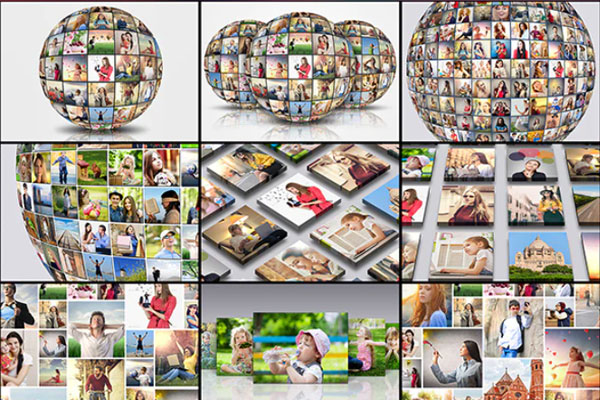 8种不同风格的图库照片拼贴ps动作