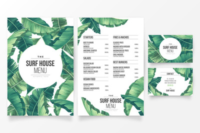 现代下的植物餐厅菜单模板