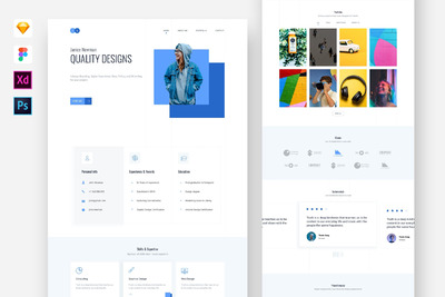 个人网站模板下载（SKETCH,FIG,XD,PSD）