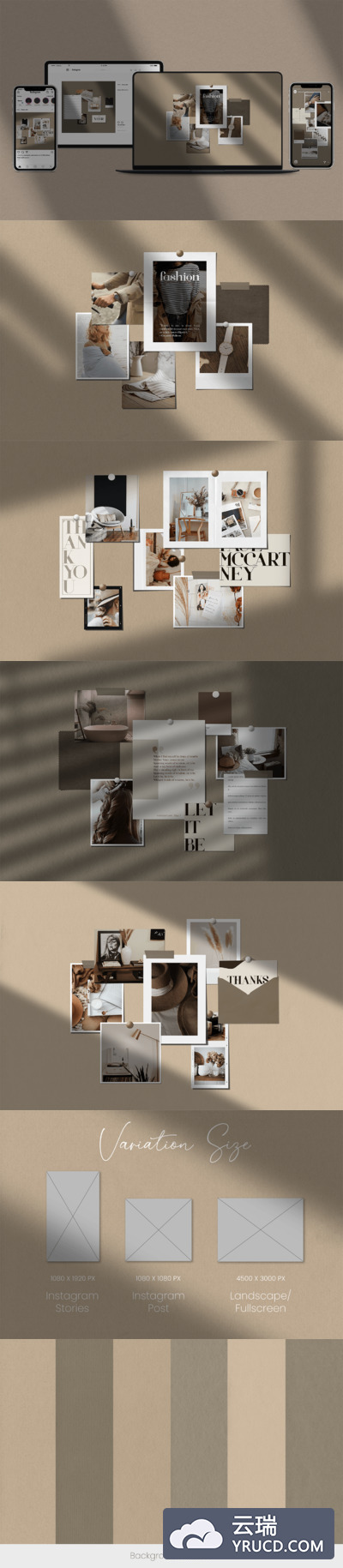 文艺风格的照片和电脑样机素材（PSD）