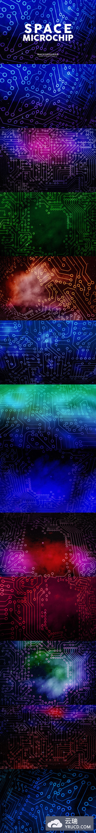 时尚高端抽象高科技太空宇宙主板电路板背景底纹纹理集合