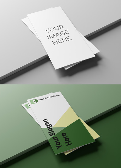 折叠的三折页小册子样机设计模板