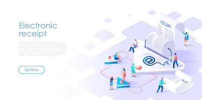 电子收据发票等距登录页素材
