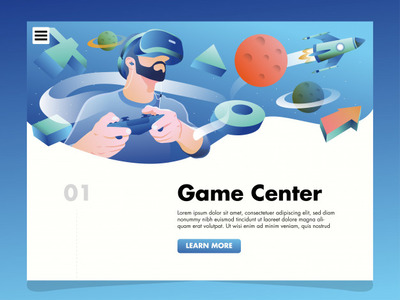 虚拟现实插图登陆页面模板