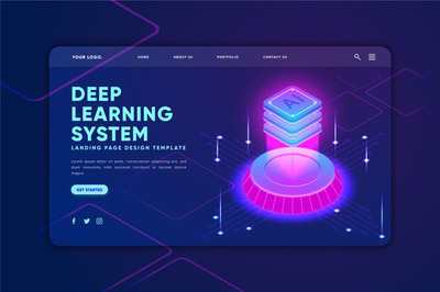 人工智能概念插画登陆页面模板