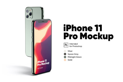 iPhone 11 Pro 透视角度样机模型（PSD）