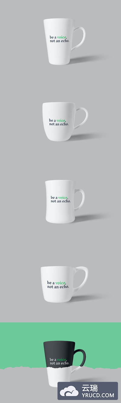 各种时尚款式的马克杯样机（PSD）