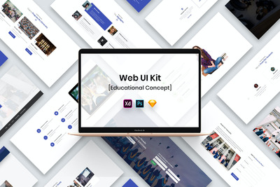 网课教育网站用户UI KIT（PSD,SKETCH,XD）