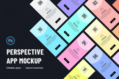 透视移动应用程序屏幕APP UI样机展示模型mockups