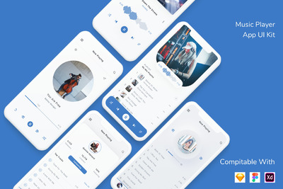 音乐播放器应用程序用户UI KIT（FIG,SKETCH,XD）