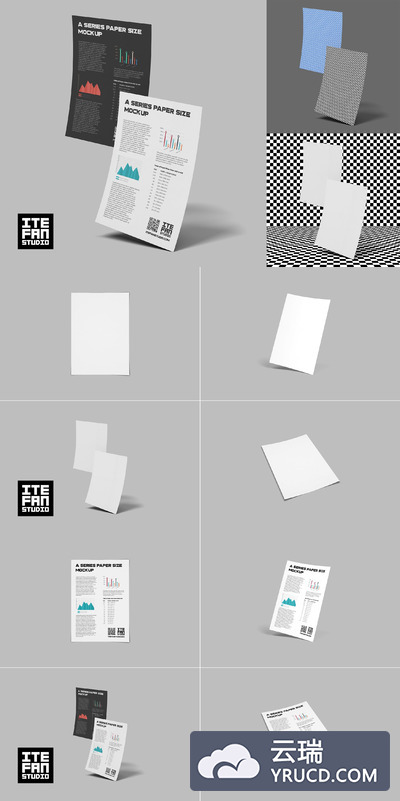 A4系列纸张尺寸模型样机（PSD）