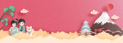 日本世界著名地标的全景图形素材