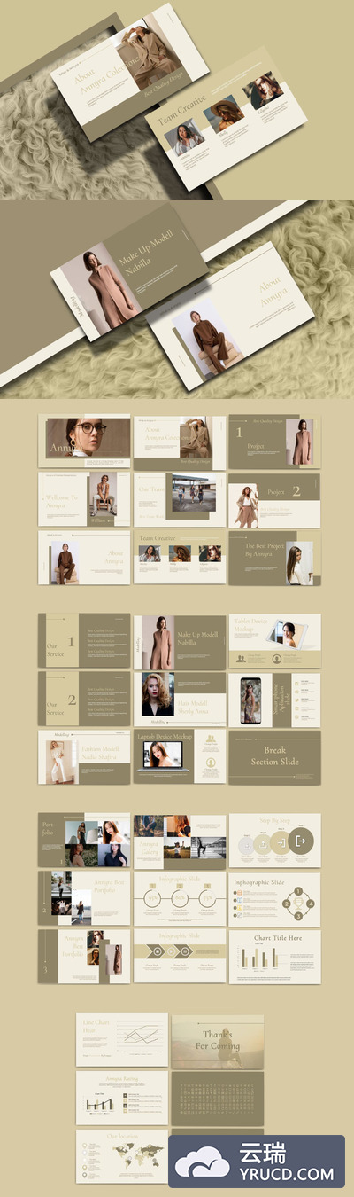 时尚优雅的PPT模板下载（PPTX）