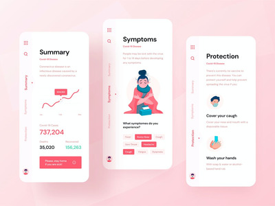 冠状病毒感知应用程序UI模板（SKETCH,FIG,XD）
