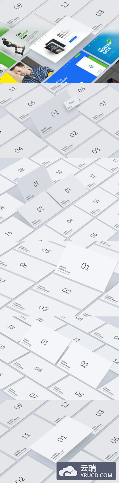 透视角度的网页设计展示样机 1.0（PSD）