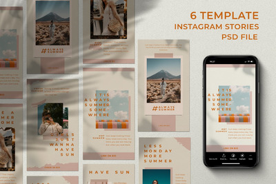 时尚高端专业优雅的高品质夏天Instagram社交媒体banner海报设计模板-PSD