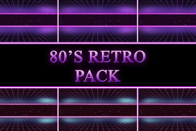 80年代复古电子霓虹灯背景视频素材[MOV]