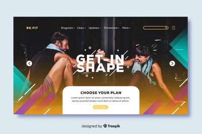 健身馆推广登陆页面设计模板