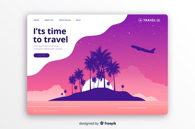 多彩的旅行登陆页面设计模板
