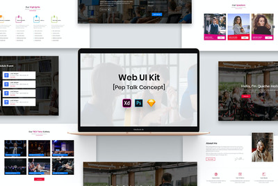 极简主义多用途的网页组件模板下载（PSD,SKETCH,XD）