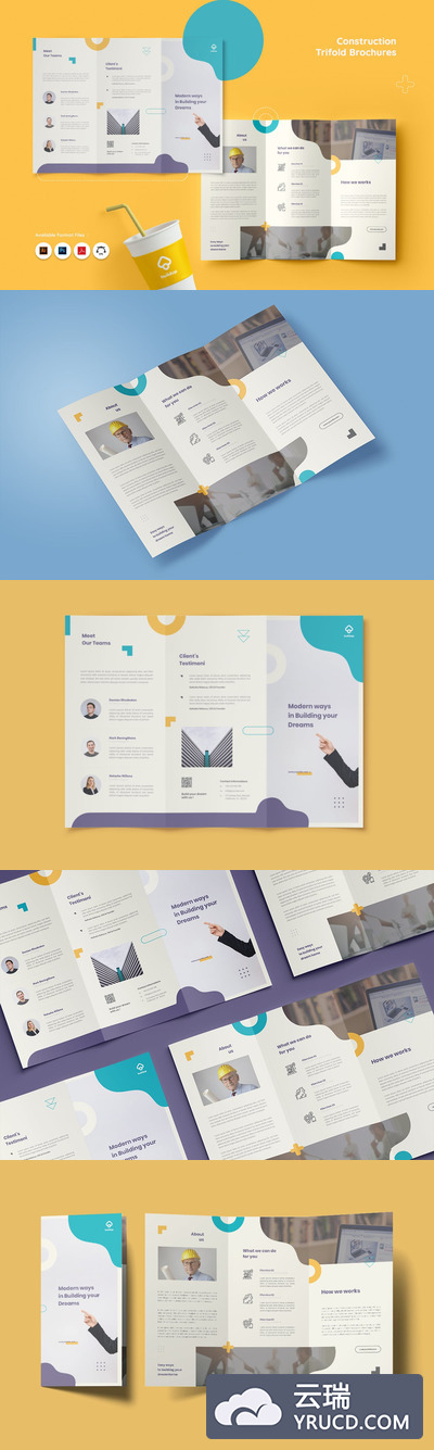 时尚高端专业的高品质房地产三折页设计模板-AI，EPS，PDF，PSD