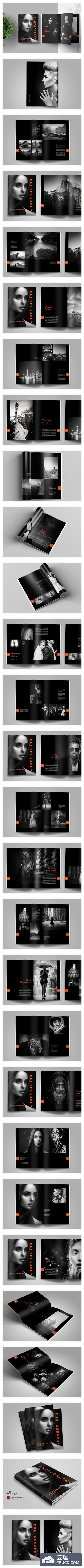 深黑配色主题摄影作品集画册模板
