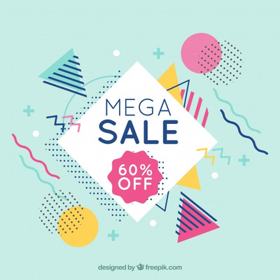 彩色的孟菲斯风格销售设计背景