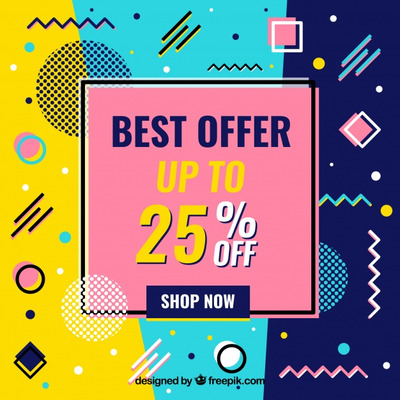 孟菲斯风格的销售设计背景