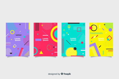 抽象的孟菲斯风格封面集